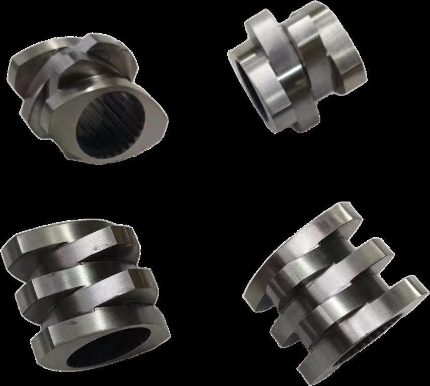 Ζώνη τήξης Τμήματα εκχυλίσματος με δίδυμη βίδα 30° 45° 60° 90° Γωνία βίδες 71mm OD