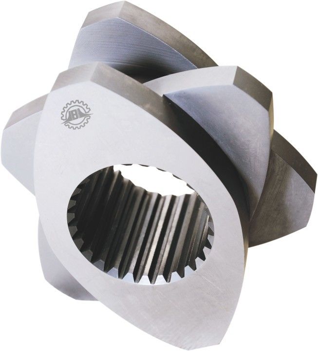 Ζώνη τήξης Τμήματα εκχυλίσματος με δίδυμη βίδα 30° 45° 60° 90° Γωνία βίδες 71mm OD