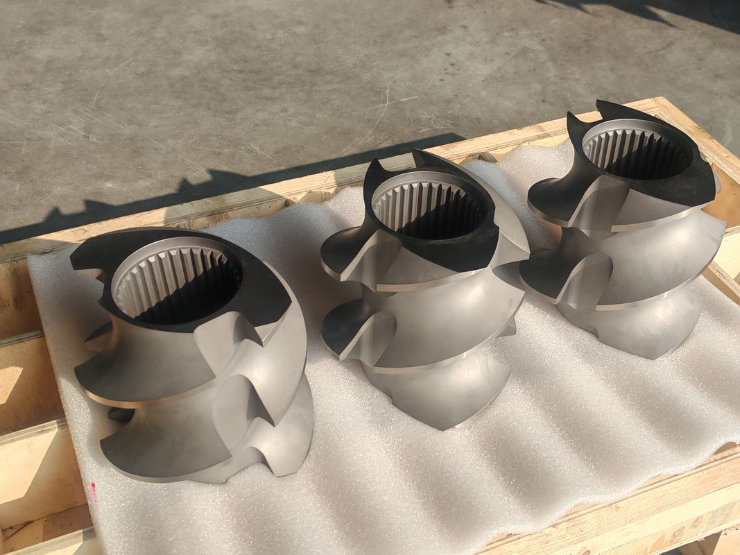 Ελαστικά βίδας γραμμής ακροβολίας πλαστικών 60mm-120 μήκος βίδας 100rpm-1200 ταχύτητα βίδας για μηχανή διπλής βίδας