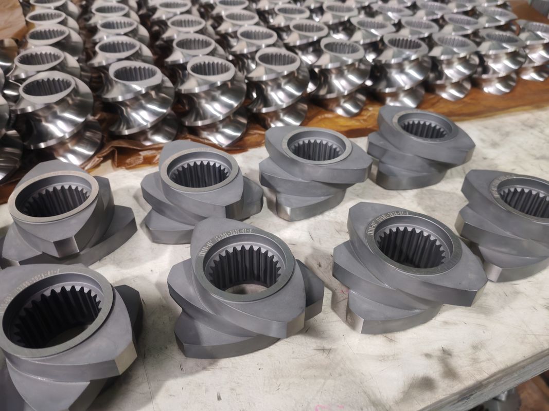 Ελαστικά βίδας γραμμής ακροβολίας πλαστικών 60mm-120 μήκος βίδας 100rpm-1200 ταχύτητα βίδας για μηχανή διπλής βίδας