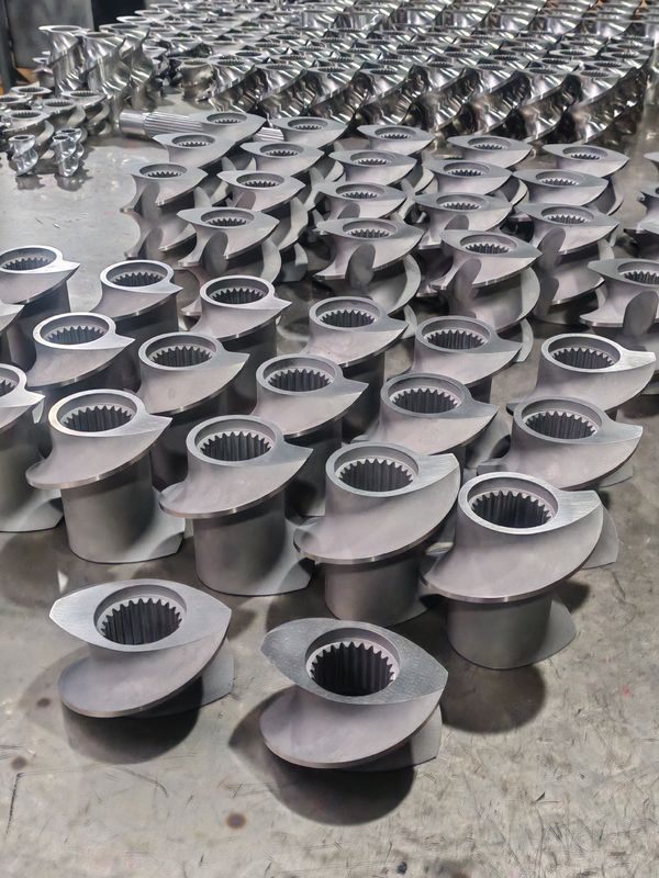 Ελαστικά βίδας γραμμής ακροβολίας πλαστικών 60mm-120 μήκος βίδας 100rpm-1200 ταχύτητα βίδας για μηχανή διπλής βίδας