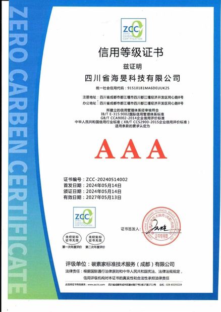 Κίνα Sichuan Haimin Technology Co., Ltd Πιστοποιήσεις